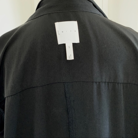 Pre-owned Leith Draped Open Front Duster Black 4 - Picture 7 of 7